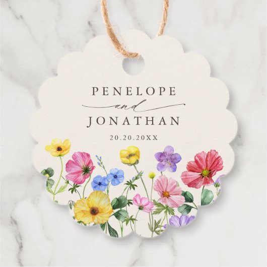 Wildflower Rustiek Chic Bloemen Boho Country Weddi Bedankjes Labels (Achterkant)