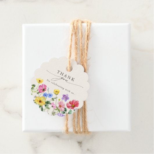 Wildflower Rustiek Chic Bloemen Boho Country Weddi Bedankjes Labels (In situ)