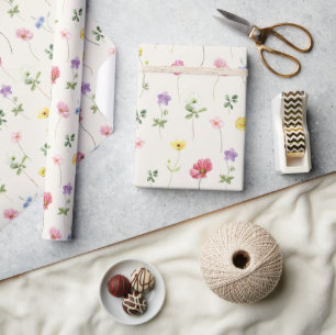 Wildflower Rustiek Chic Bloemen Boho Country Weddi Cadeaupapier