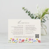 Wildflower Rustiek Chic Bloemen Boho Country Weddi Informatiekaartje (Staand voorkant)