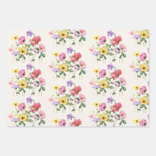 Wildflower Rustiek Chic Bloemen Boho Country Weddi Inpakpapier Vel (Voorkant 3)