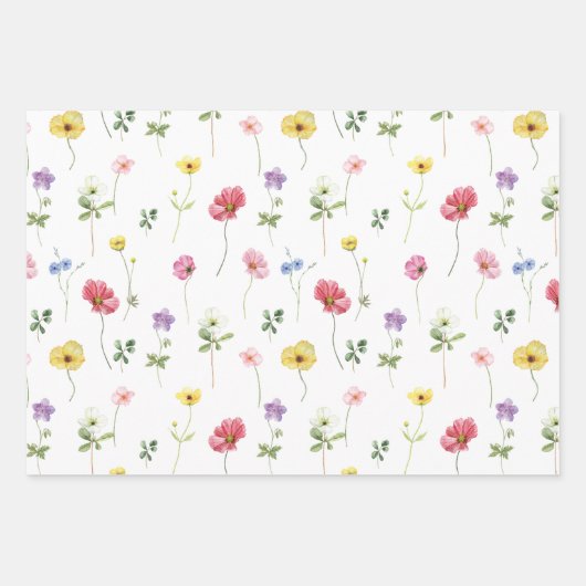 Wildflower Rustiek Chic Bloemen Boho Country Weddi Inpakpapier Vel (Voorkant 2)