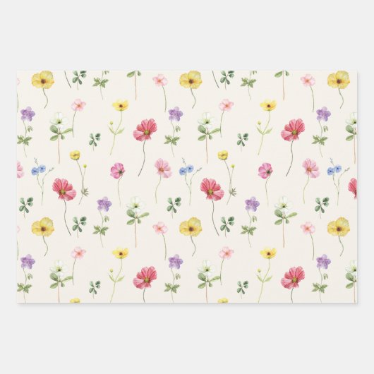 Wildflower Rustiek Chic Bloemen Boho Country Weddi Inpakpapier Vel (Voorkant)