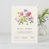 Wildflower Rustiek Chic Bloemen Boho Country Weddi Kaart (Staand voorkant)