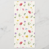 Wildflower Rustiek Chic Bloemen Boho Country Weddi Menu (Achterkant)