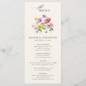 Wildflower Rustiek Chic Bloemen Boho Country Weddi Menu (Voorkant)