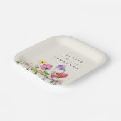 Wildflower Rustiek Chic Bloemen Boho Country Weddi Papieren Bordje (Gebogen)