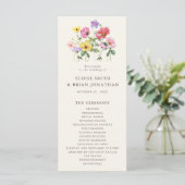 Wildflower Rustiek Chic Bloemen Boho Country Weddi Programmakaart (Staand voorkant)