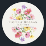 Wildflower Rustiek Chic Bloemen Boho Country Weddi Ronde Sticker<br><div class="desc">Vier uw liefdesverhaal met deze elegante bloemenenveloppe stickers met een charmant waterverf wilde bloem ontwerp en moderne kalligrafie script. Perfect voor een tuinbruiloft, buitenceremonie of rustieke boho-viering, dit ontwerp combineert grillige bloemelementen met tijdloze elegantie. Ideaal voor zomer- of voorjaarsbruiloften, het levendige botanische kunstwerk en de gepersonaliseerde lay-out maken het gemakkelijk...</div>