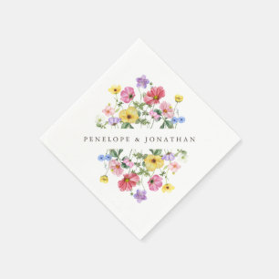 Wildflower Rustiek Chic Bloemen Boho Country Weddi Servet