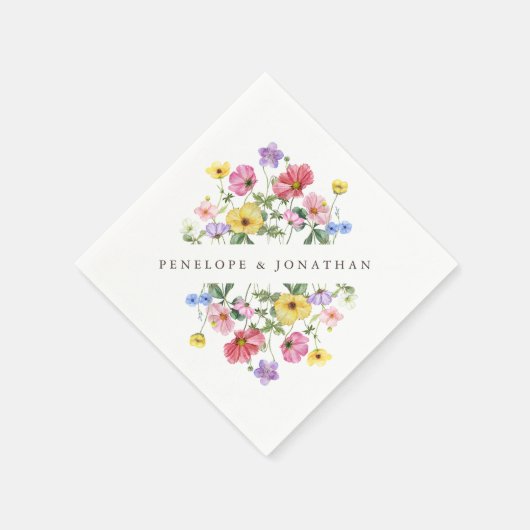 Wildflower Rustiek Chic Bloemen Boho Country Weddi Servet (Hoek)