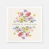 Wildflower Rustiek Chic Bloemen Boho Country Weddi Servet (Voorkant)