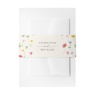 Wildflower Rustiek Chic Bloemen Boho Country Weddi Uitnodigingen Wikkel