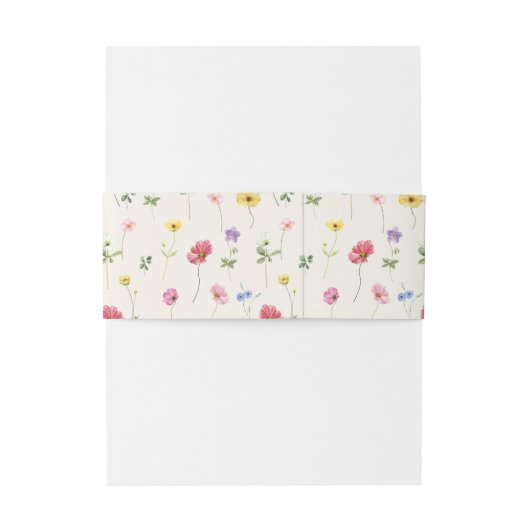 Wildflower Rustiek Chic Bloemen Boho Country Weddi Uitnodigingen Wikkel (Achterkant Voorbeeld)