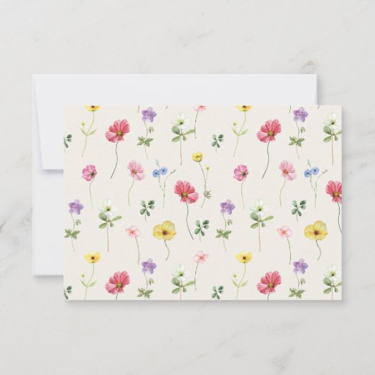 Wildflower Rustiek Chic Bloemen Boho Huwelijk QR C RSVP Kaartje (Achterkant)