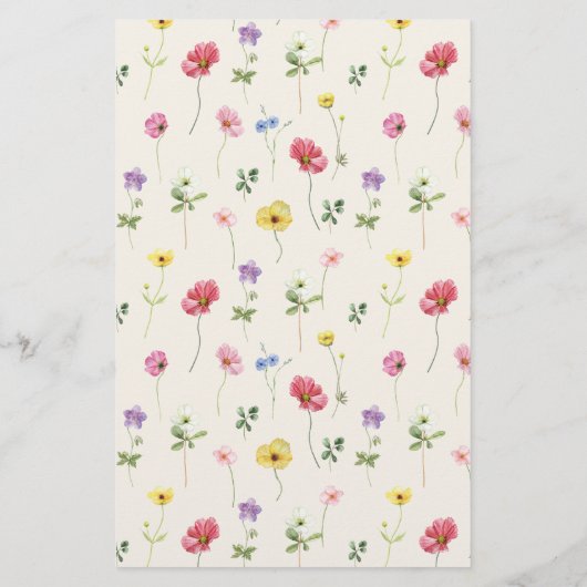 Wildflower Rustiek Chic Bloemen Boho Wedding Menu (Achterkant)