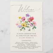 Wildflower Rustiek Chic Bloemen Boho Wedding Progr (Voorkant)