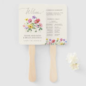 Wildflower Rustiek Chic Bloemen Boho Wedding Progr Handwaaier (Voorkant en achterkant)