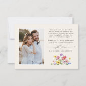 Wildflower Rustiek Chic Boho Country Wedding Foto Bedankkaart (Achterkant)