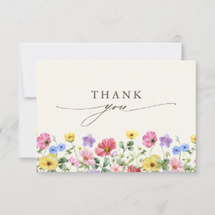 Wildflower Rustiek Chic Boho Country Wedding Foto Bedankkaart