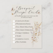 Wildflower Rustiek Elegant Vrijgezellenfeest Game Informatiekaartje (Voorkant)
