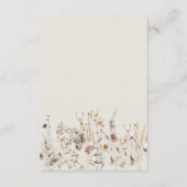 Wildflower Rustiek Elegant Vrijgezellenfeest Game Informatiekaartje (Achterkant)