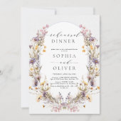 Wildflower rustiek land bloemenrepetitie diner kaart (Voorkant)