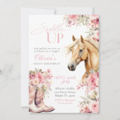 Wildflower rustiek paard bloemencowgirl verjaardag kaart (Voorkant)