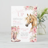 Wildflower rustiek paard bloemencowgirl verjaardag kaart (Staand voorkant)