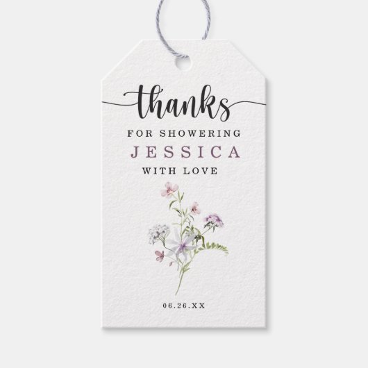 Wildflower Rustiek Vrijgezellenfeest Favor Cadeau  Cadeaulabel (Voorkant)