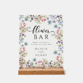 Wildflower Rustieke Bloemen Trouwbloem Bar Acryl Bord (Voorkant)