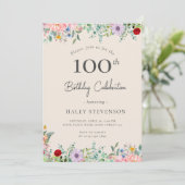 Wildflower rustieke Boho 100e verjaardag Eenvoudig Kaart (Staand voorkant)