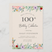 Wildflower rustieke Boho 100e verjaardag Eenvoudig Kaart (Voorkant / Achterkant)