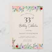 Wildflower rustieke Boho 33e verjaardag Eenvoudig  Kaart (Voorkant / Achterkant)