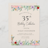 Wildflower rustieke Boho 35e verjaardag Eenvoudig  Kaart (Voorkant / Achterkant)