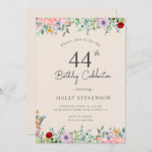 Wildflower rustieke Boho 44e verjaardag Eenvoudig Kaart (Voorkant / Achterkant)