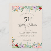 Wildflower rustieke Boho 51e verjaardag Eenvoudig Kaart (Voorkant / Achterkant)