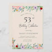 Wildflower rustieke Boho 53e verjaardag Eenvoudig  Kaart (Voorkant / Achterkant)