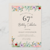 Wildflower rustieke Boho 67e verjaardag Eenvoudig  Kaart (Voorkant / Achterkant)