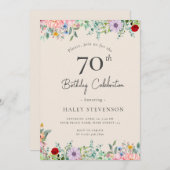 Wildflower rustieke Boho 70e verjaardag Eenvoudig  Kaart (Voorkant / Achterkant)