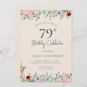 Wildflower rustieke Boho 79e verjaardag Eenvoudig  Kaart (Voorkant / Achterkant)