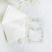 Wildflower rustieke Boho bloemenbruiloft Acryl Uitnodigingen