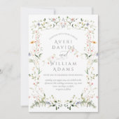 Wildflower rustieke Boho bloemenbruiloft Kaart (Voorkant)