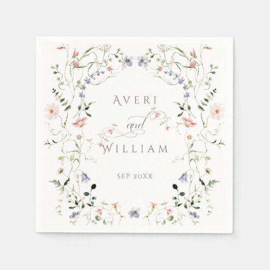 Wildflower rustieke Boho bloemenbruiloft Servet (Voorkant)