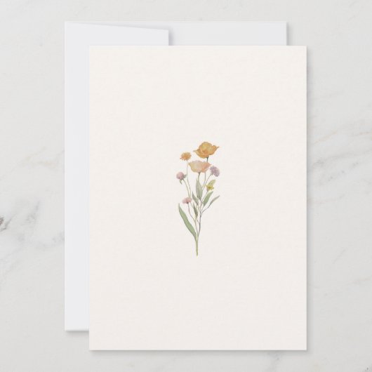 Wildflower rustieke Boho bruids douche uitnodiging (Achterkant)