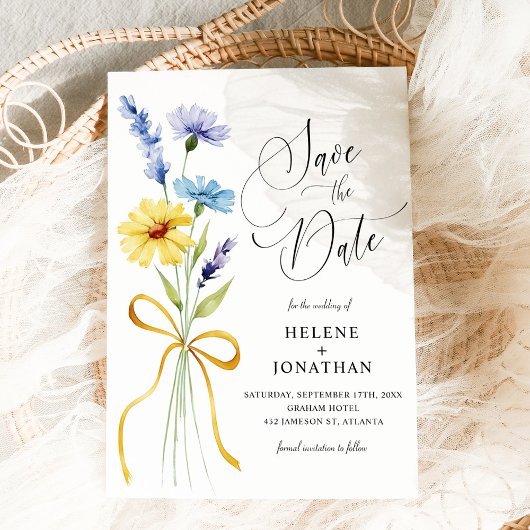 Wildflower Rustieke Boho Garden Elegante bruiloft Save The Date