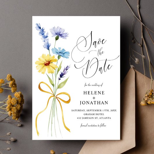 Wildflower Rustieke Boho Garden Elegante bruiloft Save The Date