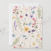 Wildflower rustieke land bruiloft bloemen kaart (Achterkant)