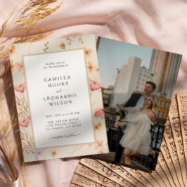 Wildflower rustieke Wildflower bruiloft foto Kaart