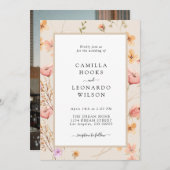 Wildflower rustieke Wildflower bruiloft foto Kaart (Voorkant / Achterkant)